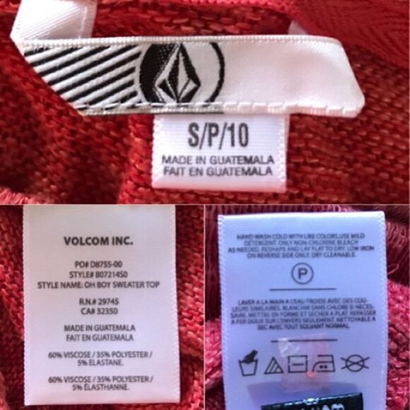 Volcom Long Sleeve Oh Boy Sweater Top Small - Picture 6 of 8